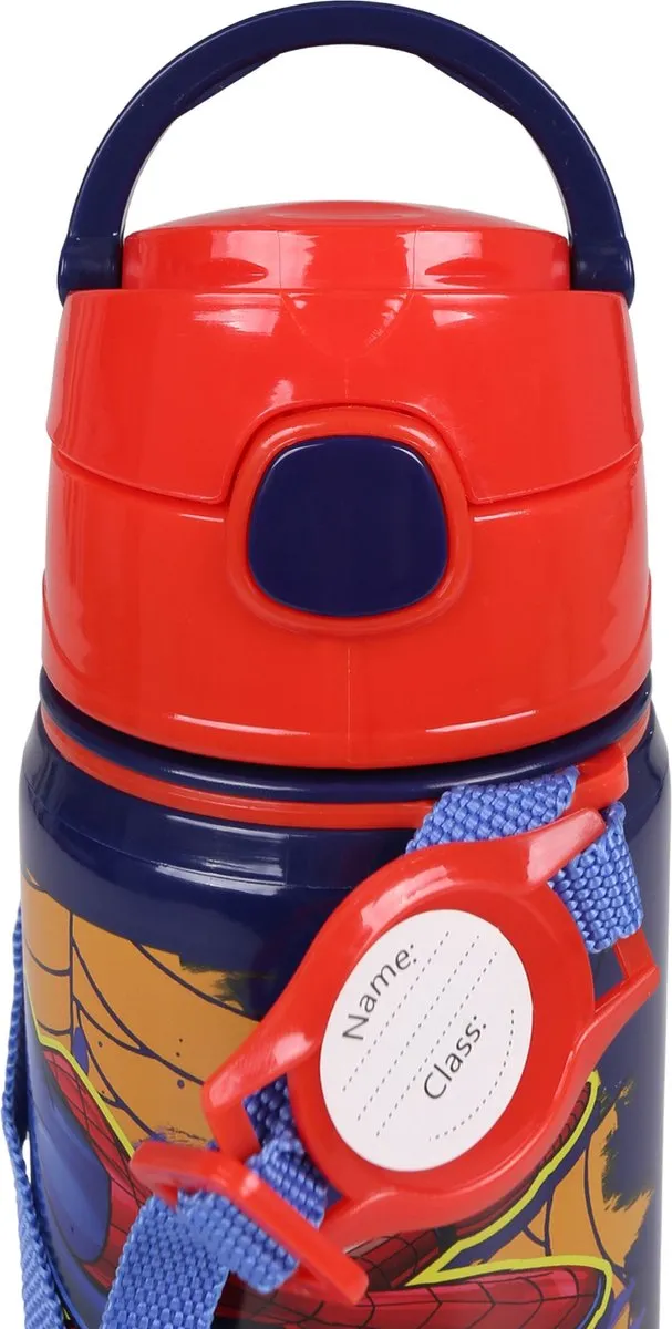 Spider-Man Aluminium Drinkfles 600ml - Donkerblauw