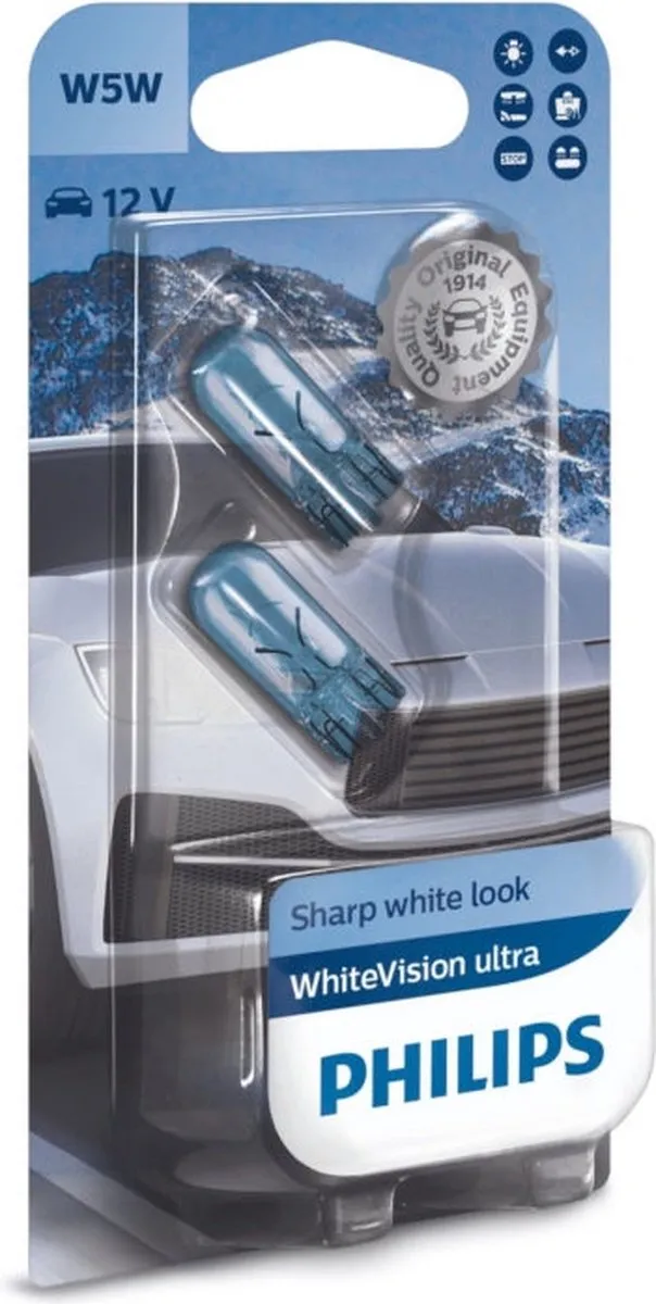 Philips Autolamp W5W 12V White Vision - 2 Stuks - afbeelding 6 van 6