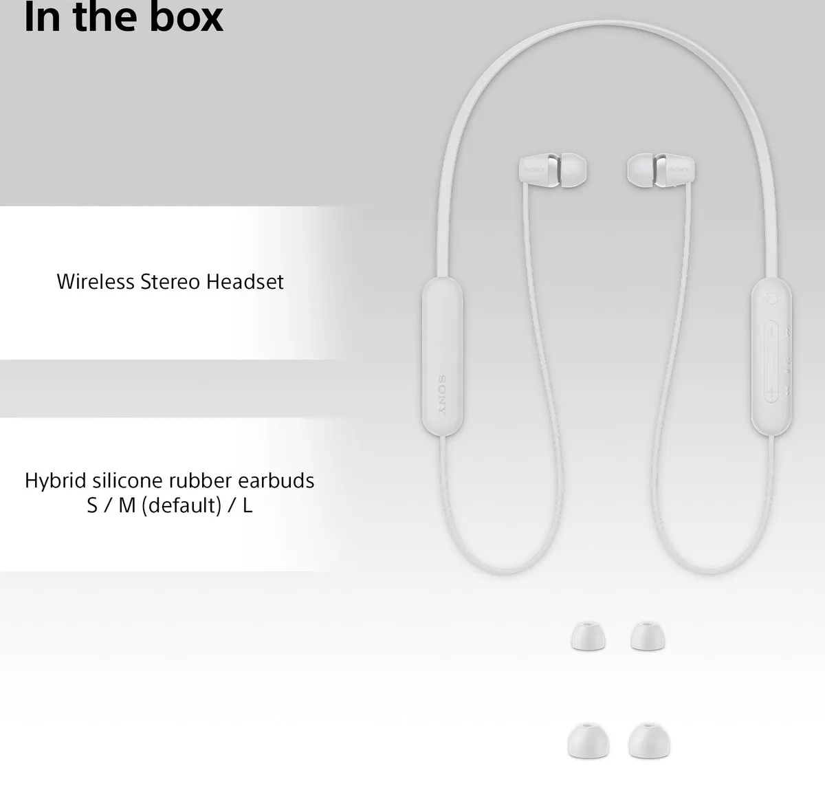 Sony WI-C100 - Draadloze oordopjes - Wit