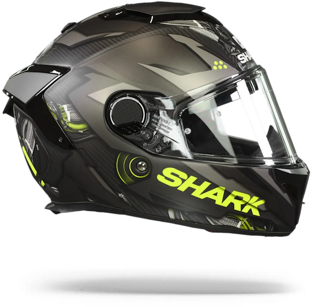 Shark Spartan GT Carbon Urikan Motorhelm - XXL - Antraciet Geel