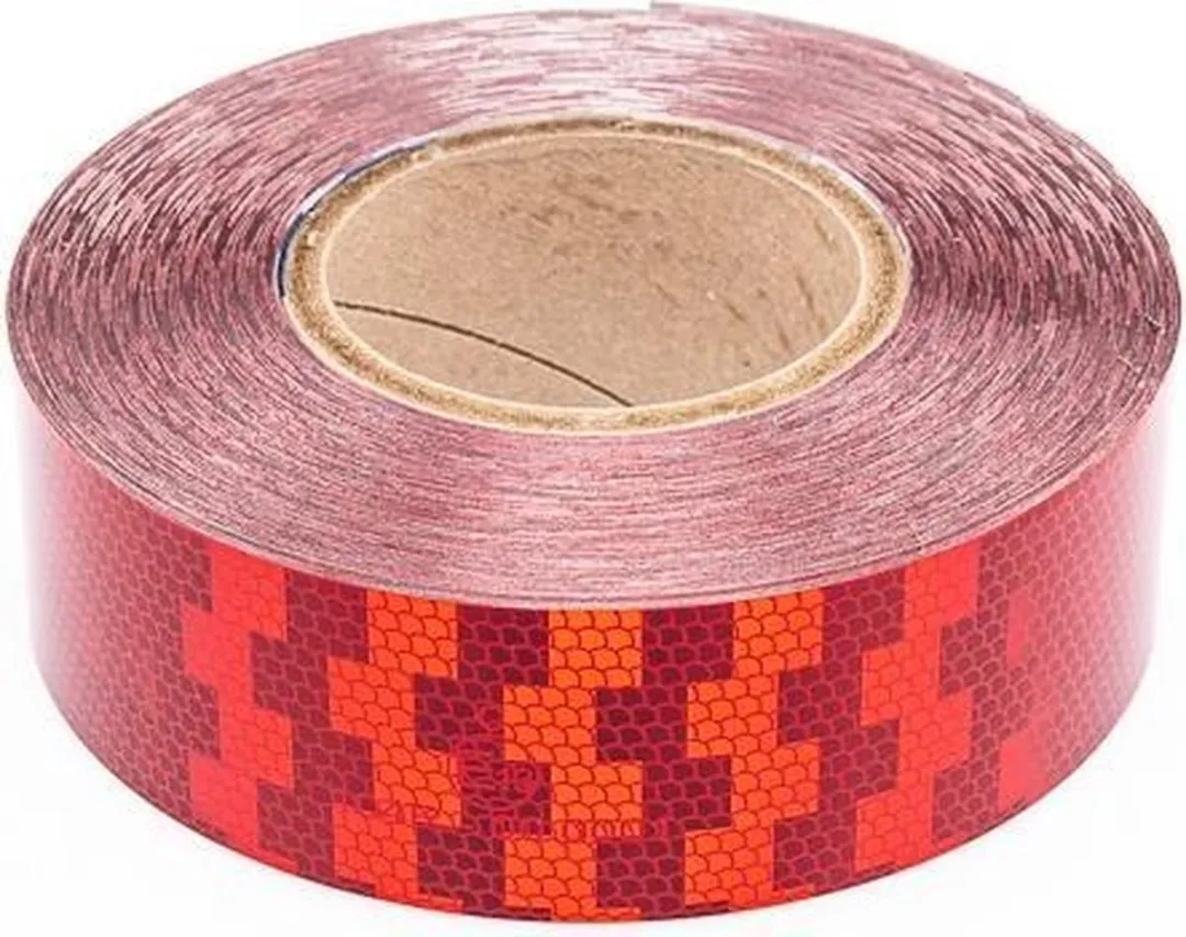 50 meter reflecterende tape voor harde ondergrond - rood