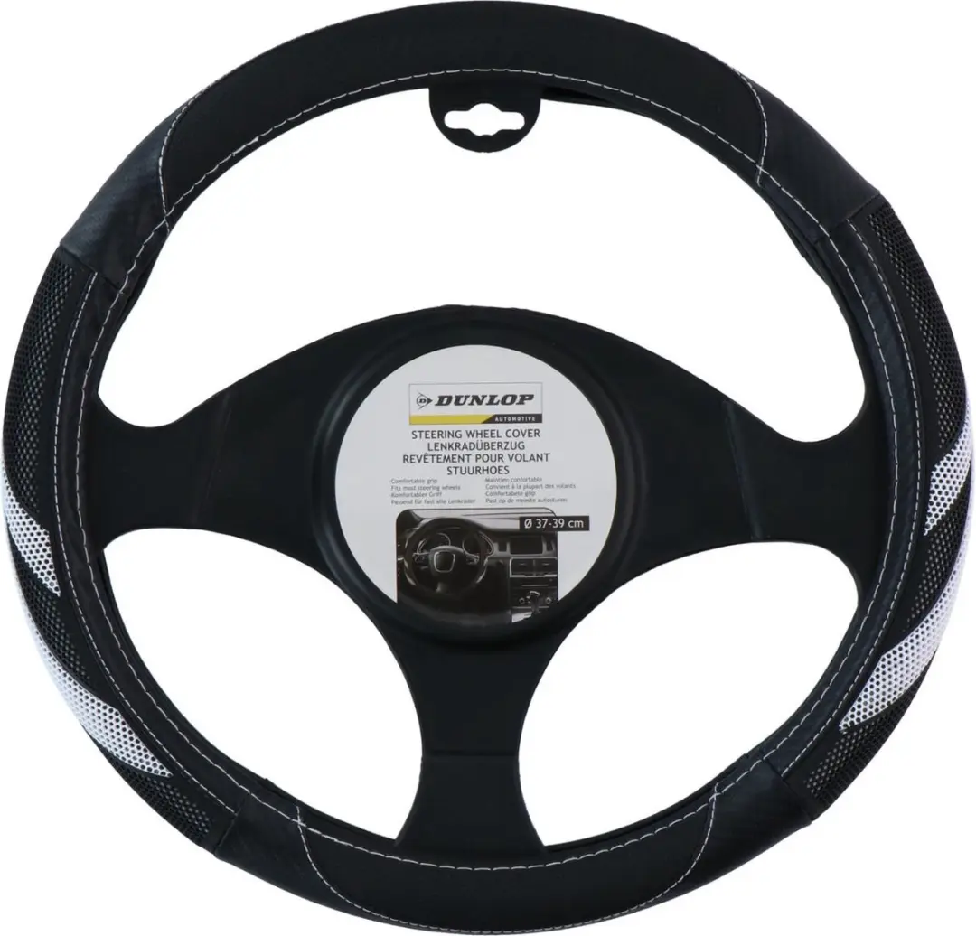 Dunlop Stuurhoes Auto 38cm - Kunstleer - Zwart/Wit - afbeelding 5 van 6