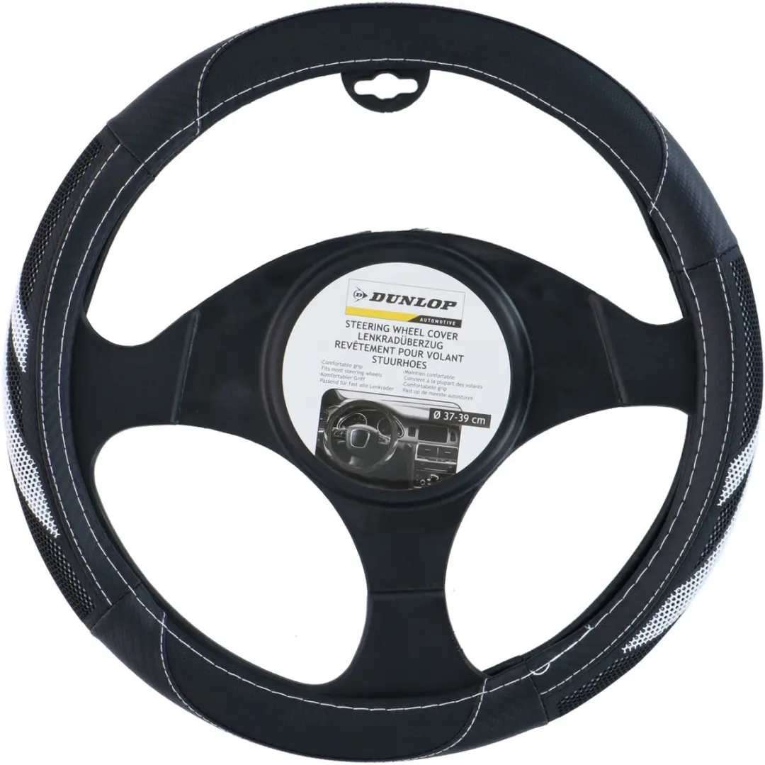 Dunlop Stuurhoes Auto 38cm - Kunstleer - Zwart/Wit - afbeelding 6 van 6