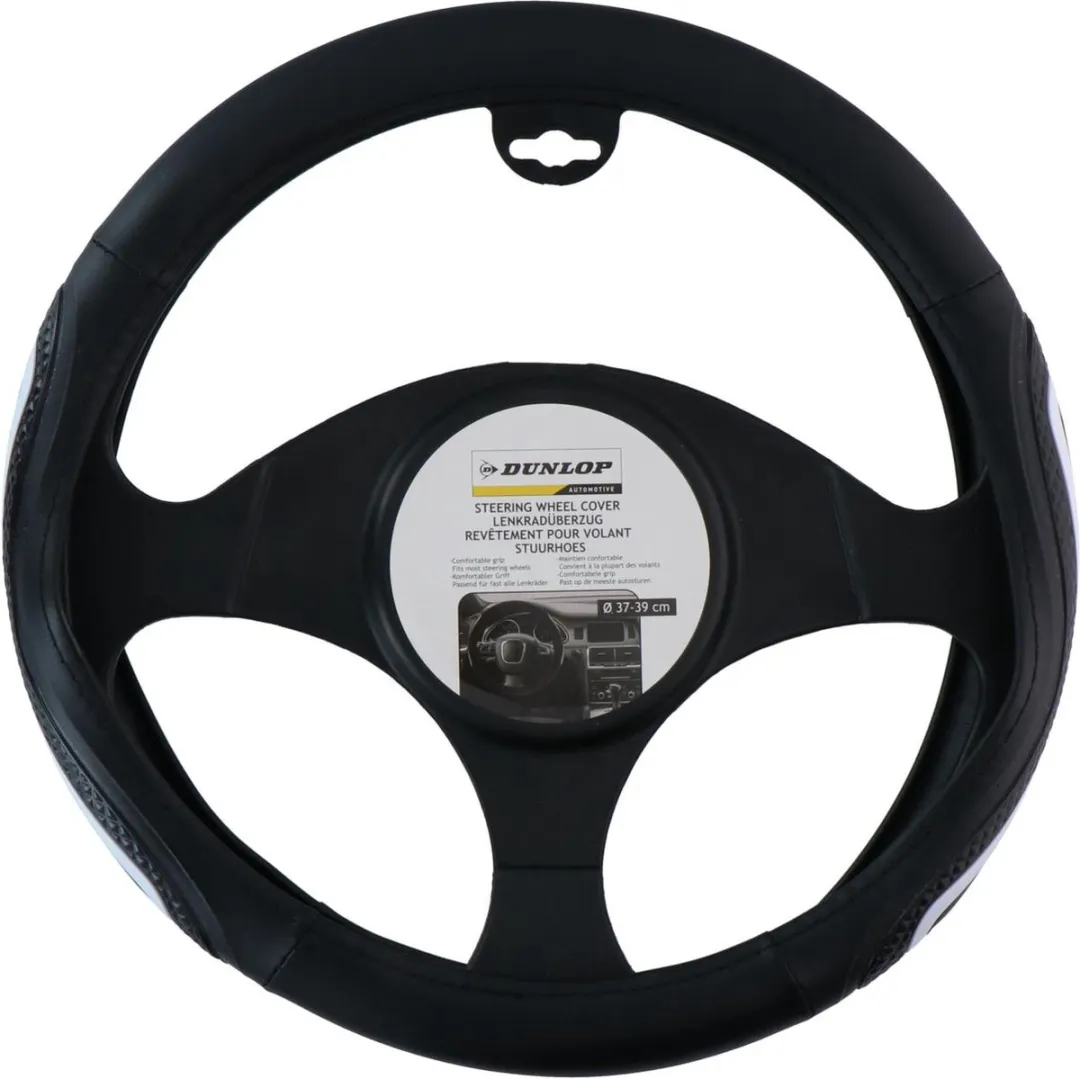 Dunlop Stuurhoes Auto 38cm - Kunstleer - Zwart/Wit