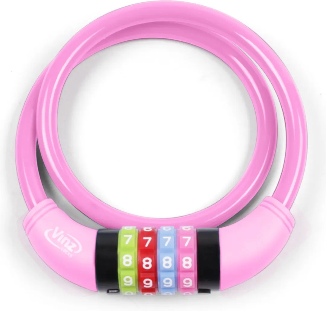 VINZ Baker Fietsslot Kind - Roze
