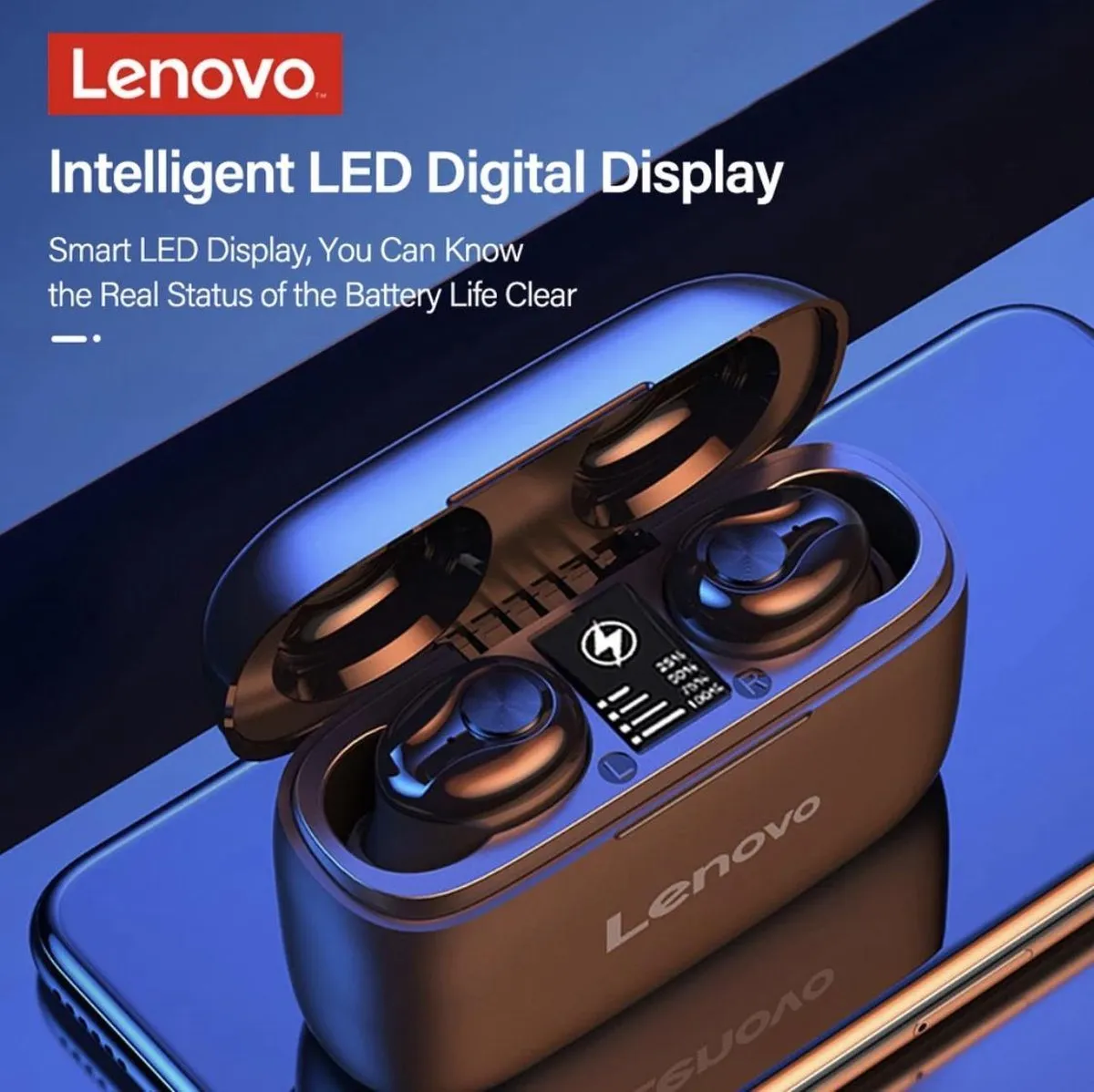 Lenovo HT18 PTM7C02358 TWS Headset - 1000mAh - Wit - afbeelding 6 van 6