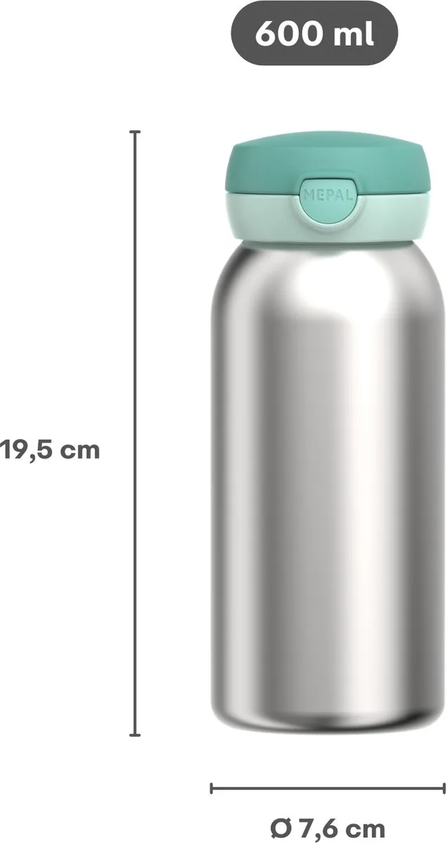 Mepal Campus RVS Drinkfles 600ml - Cool Pink - MPN 107489074100