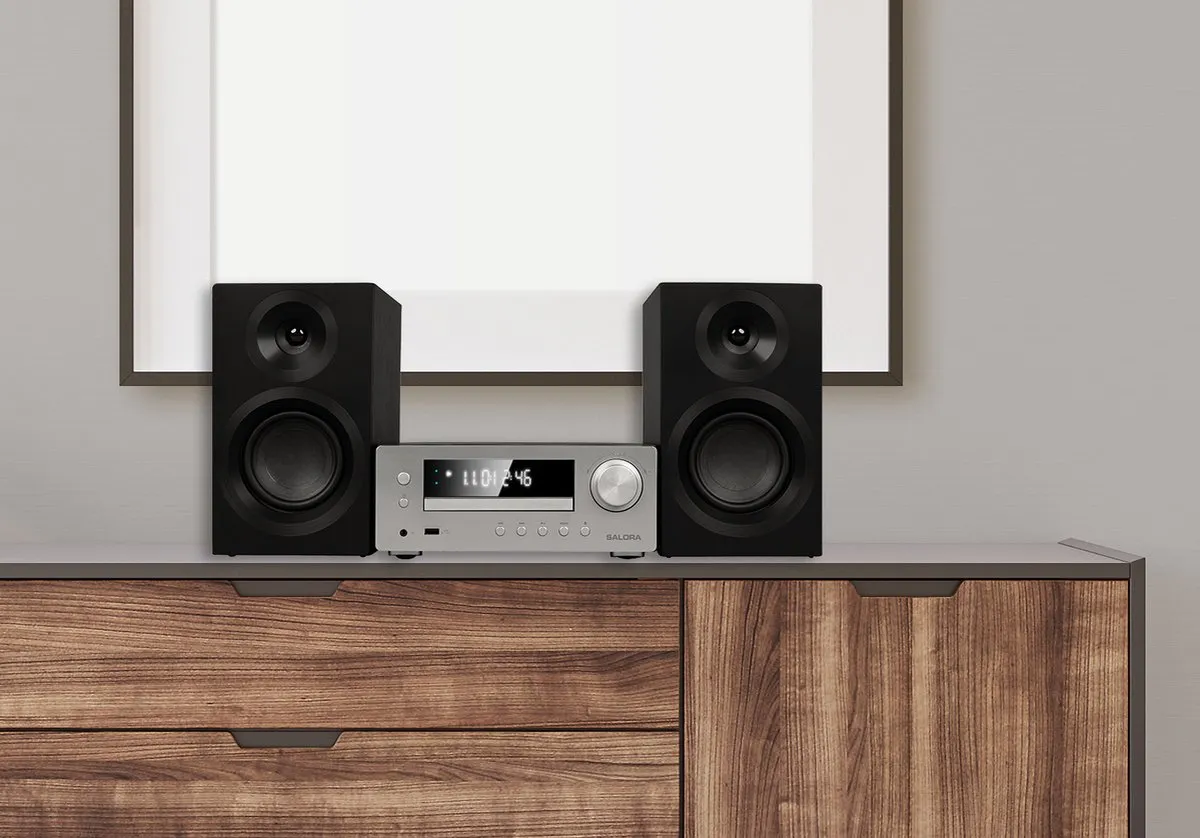 Salora MHS550 Hifi Stereo Set - 50W - Zwart/Zilver
