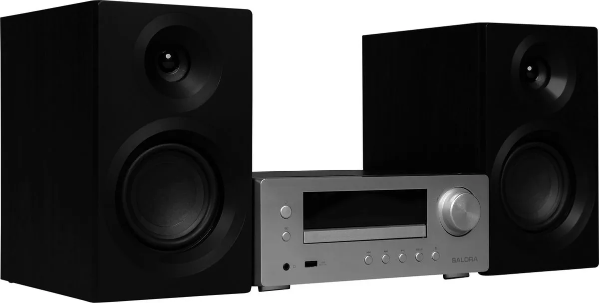 Salora MHS550 Hifi Stereo Set - 50W - Zwart/Zilver