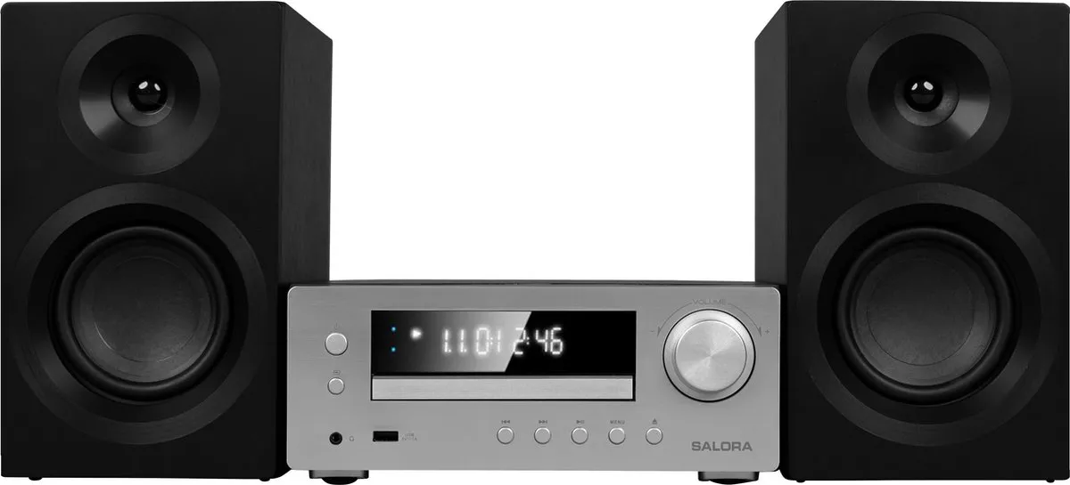 Salora MHS550 Hifi Stereo Set - 50W - Zwart/Zilver - afbeelding 6 van 6