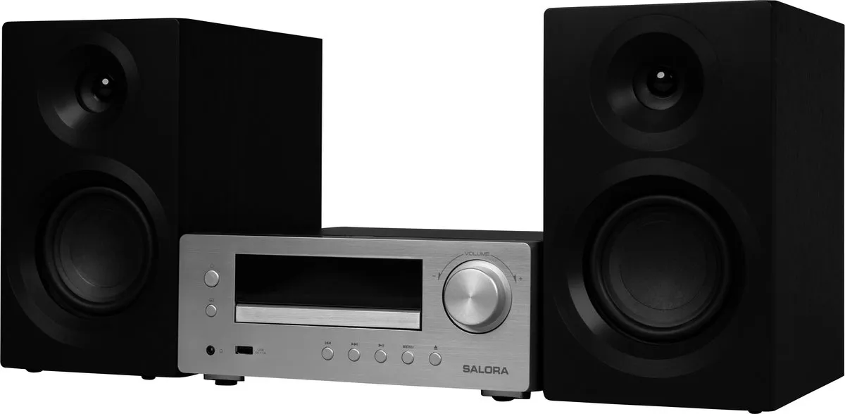 Salora MHS550 Hifi Stereo Set - 50W - Zwart/Zilver