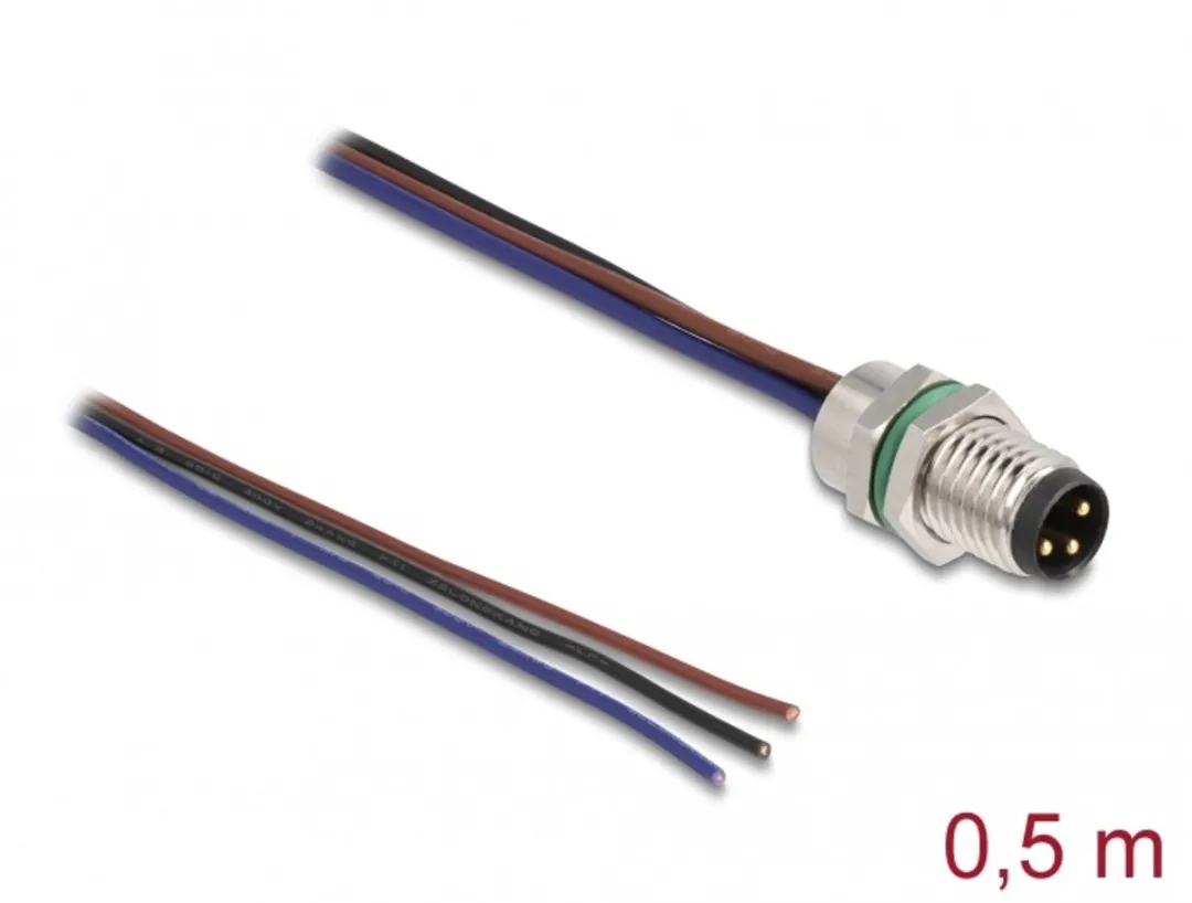 Delock M8 3-pin A-gecodeerd Kabel