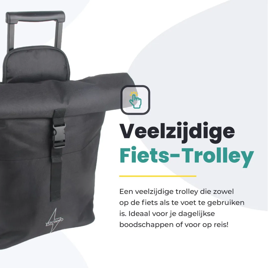 Voltano Fietstrolley Tas 28L - Zwart - afbeelding 6 van 6