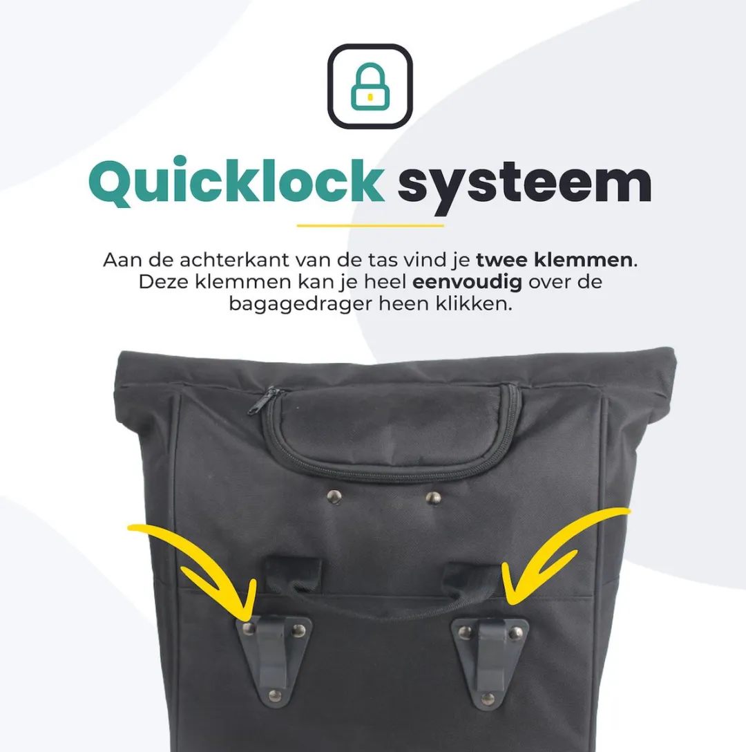 Voltano Fietstrolley Tas 28L - Zwart