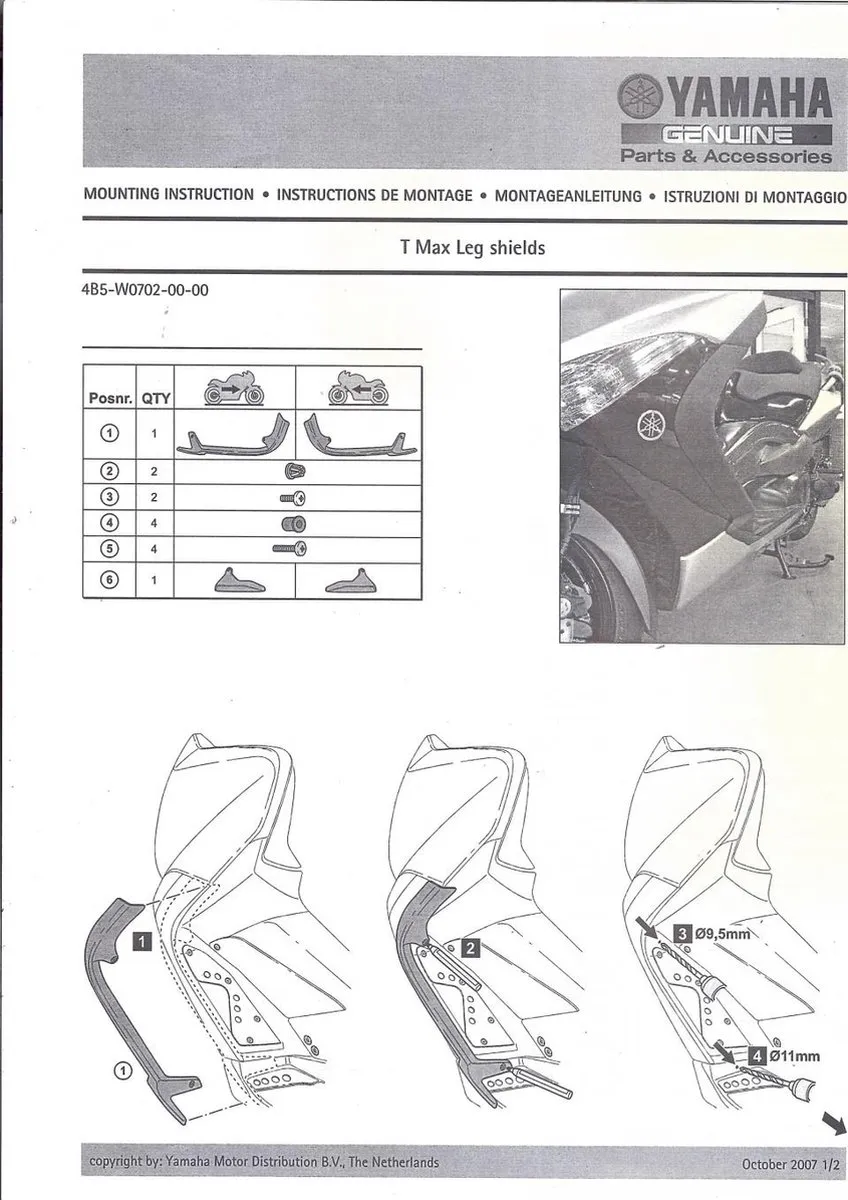 Yamaha TMAX 500 Deflecteurs 2009-2011