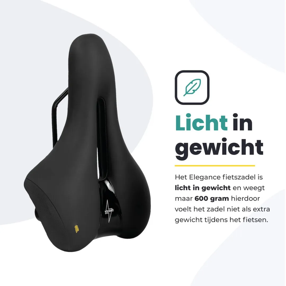 Voltano Elegance Fietszadel - Premium Gel - Zwart