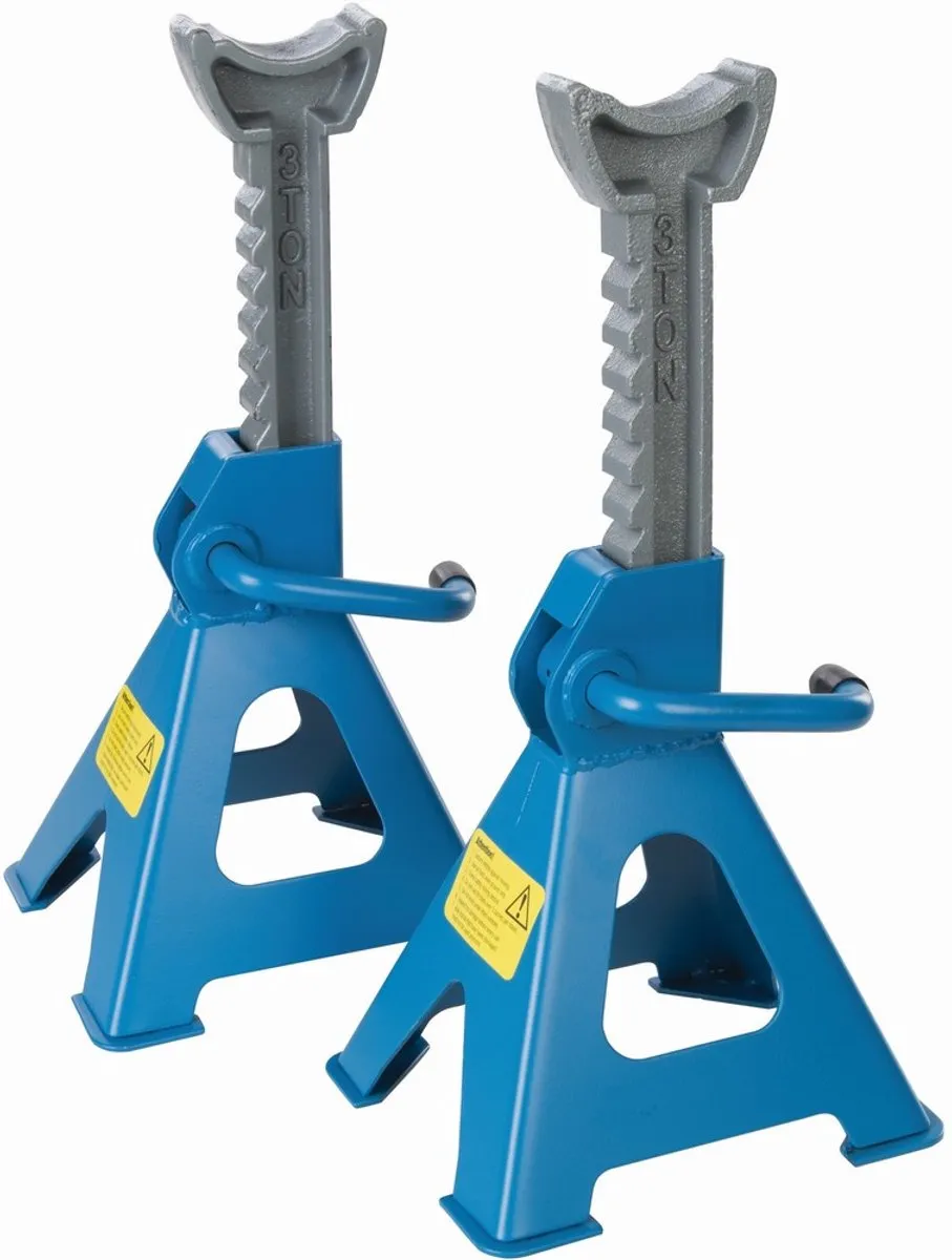 Silverline Assteunen Heavy-Duty 6 Ton - Verstelbaar - Set van 2 - Blauw