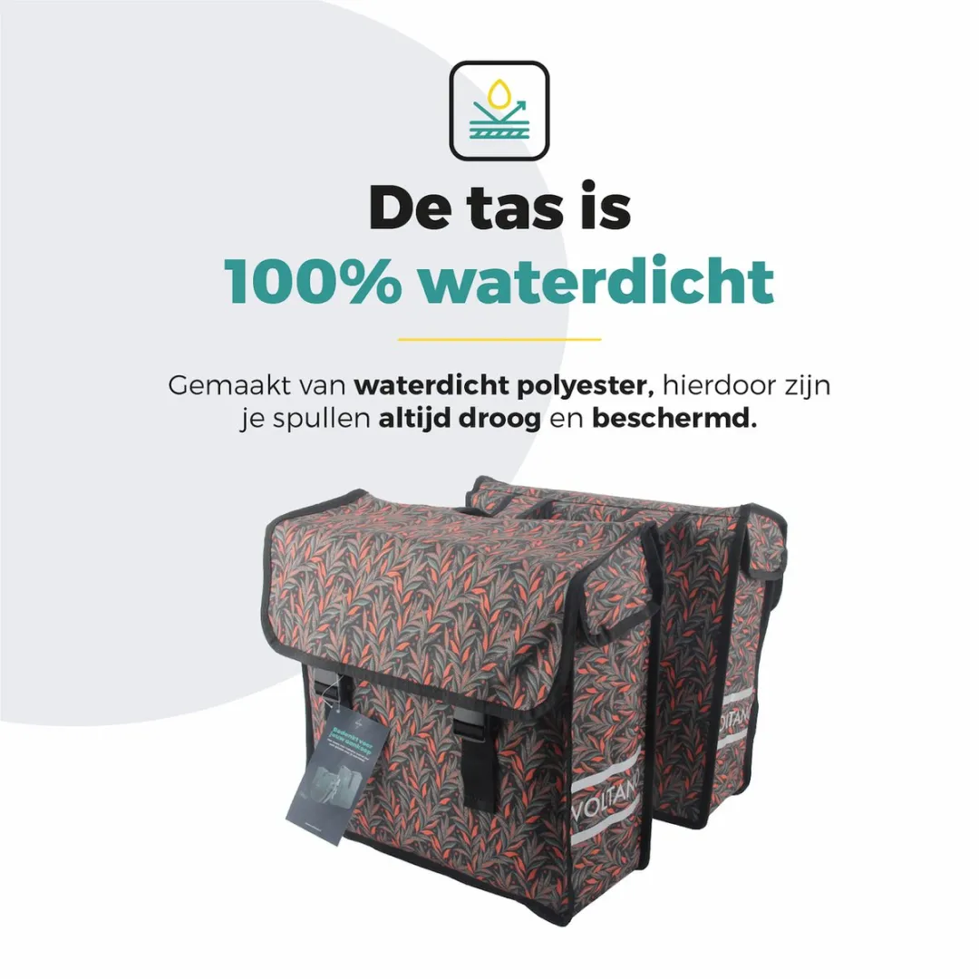 Voltano Dubbele Fietstas Crimson Leaf 38L - Waterdicht