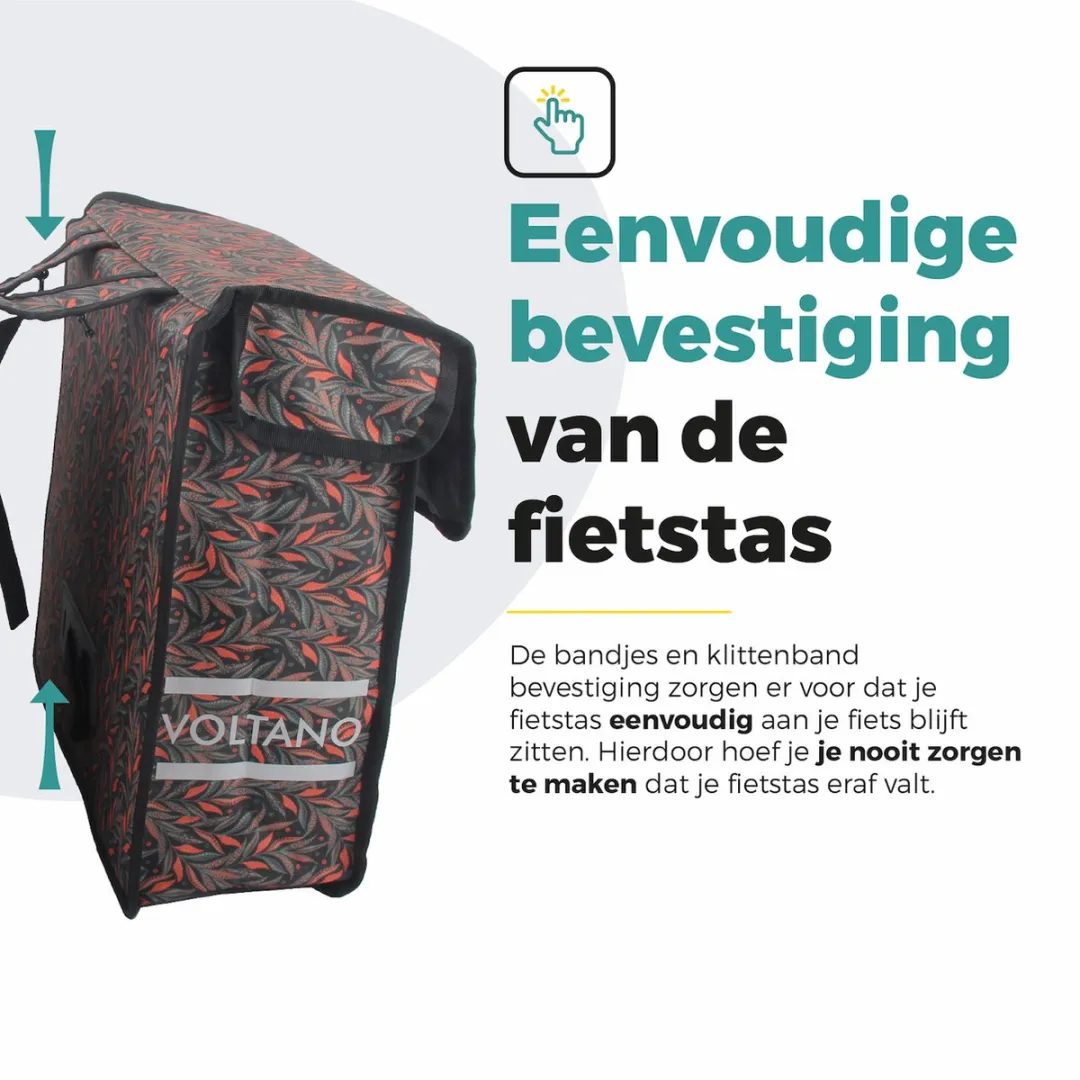 Voltano Dubbele Fietstas Crimson Leaf 38L - Waterdicht