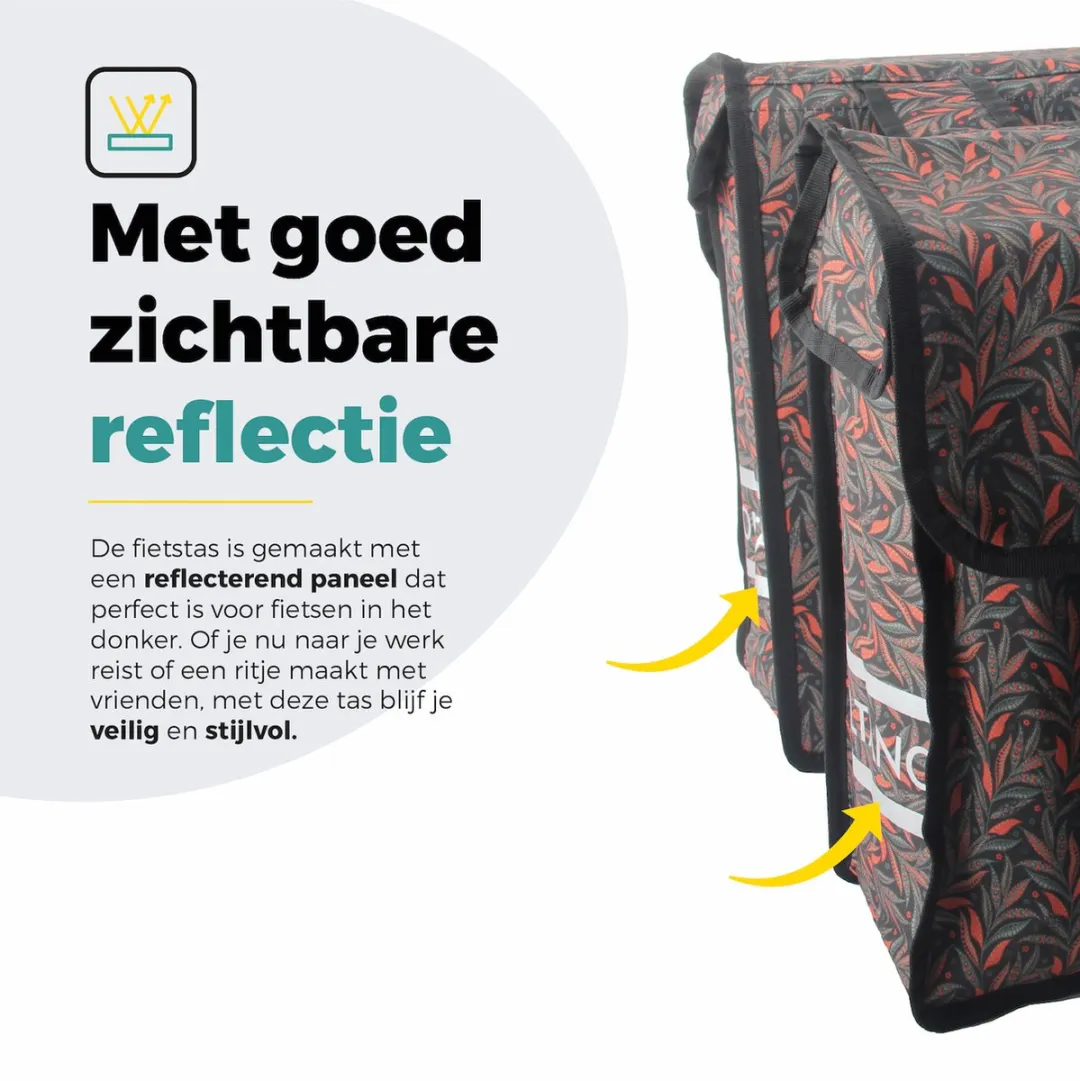 Voltano Dubbele Fietstas Crimson Leaf 38L - Waterdicht - afbeelding 6 van 6