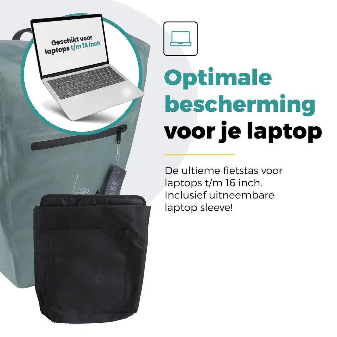 Voltano Luxe E-bike Fietstas 28L Ice Blauw - Waterdicht - afbeelding 6 van 6
