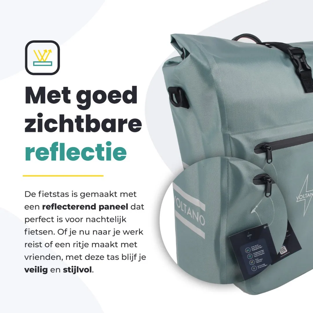 Voltano Luxe E-bike Fietstas 28L Ice Blauw - Waterdicht