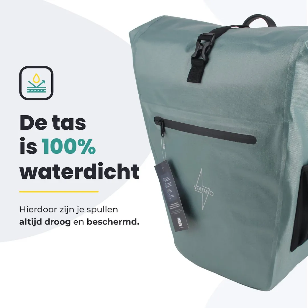 Voltano Luxe E-bike Fietstas 28L Ice Blauw - Waterdicht