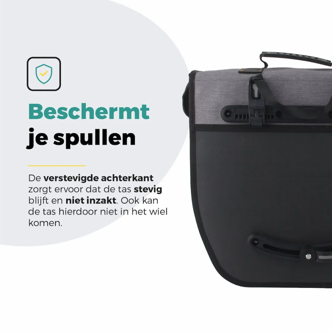 Voltano Enkele Fietstas Afgeschuind Rechts 22L - Grijs - afbeelding 6 van 6