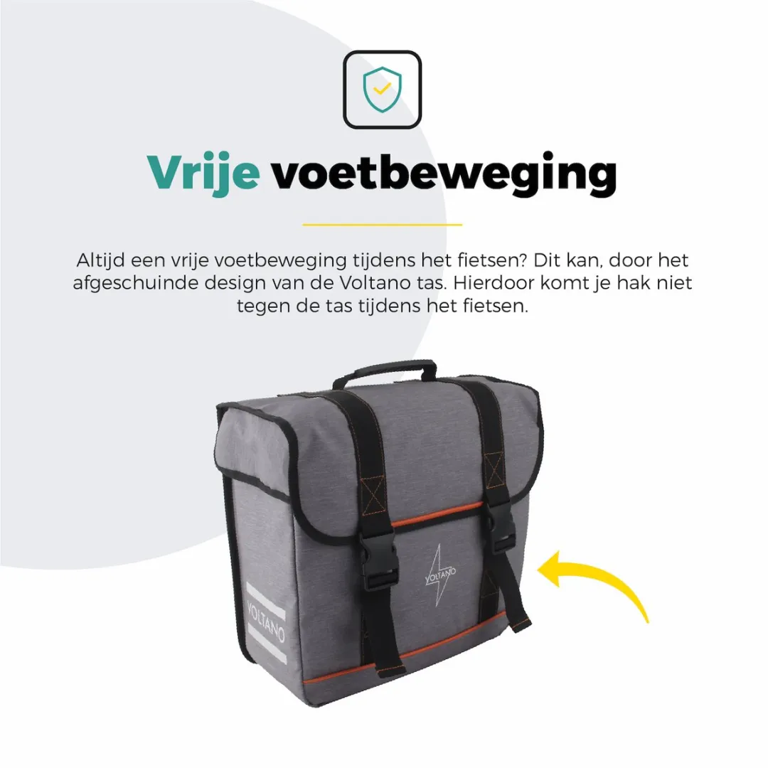 Voltano Enkele Fietstas Afgeschuind Rechts 22L - Grijs