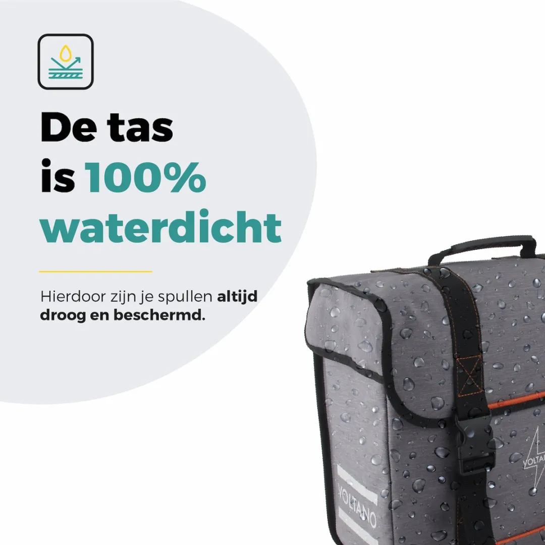 Voltano Enkele Fietstas Afgeschuind Rechts 22L - Grijs