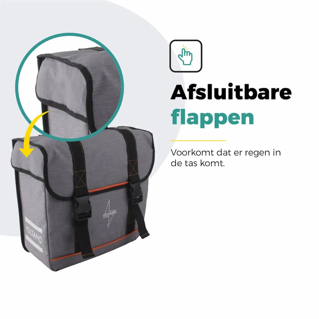 Voltano Enkele Fietstas Afgeschuind Rechts 22L - Grijs