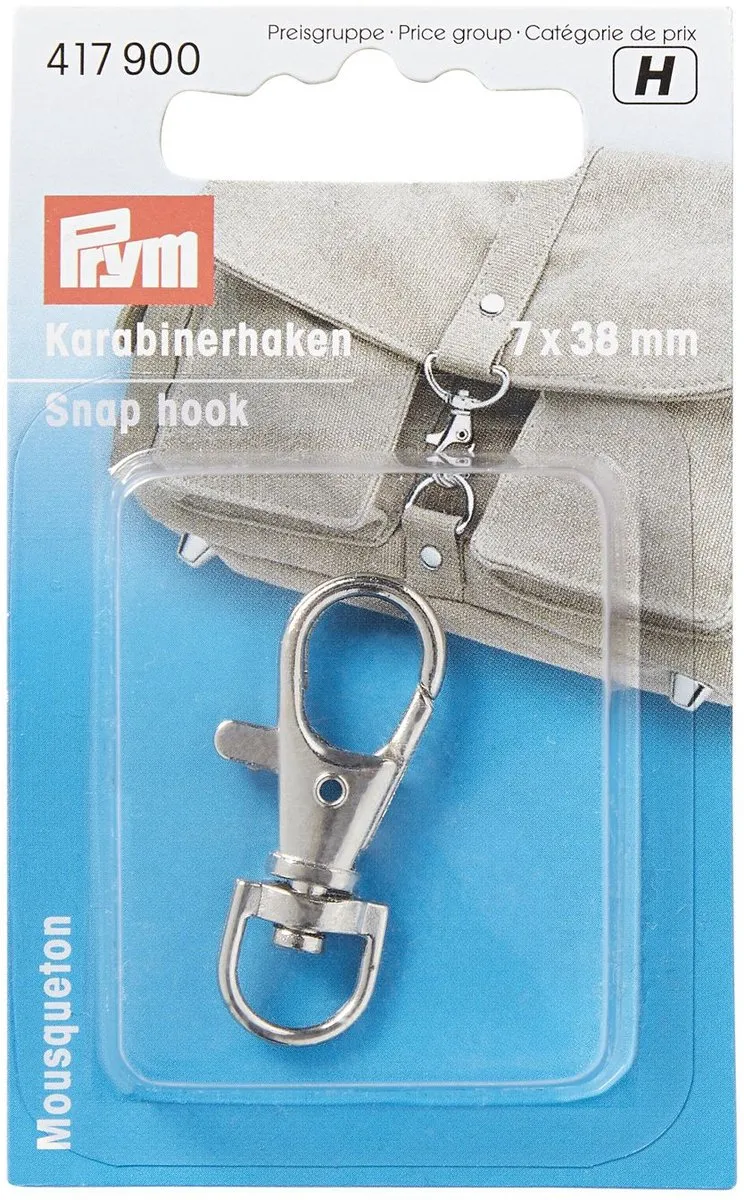 Prym Karabijnhaak 7/38mm - Zilver