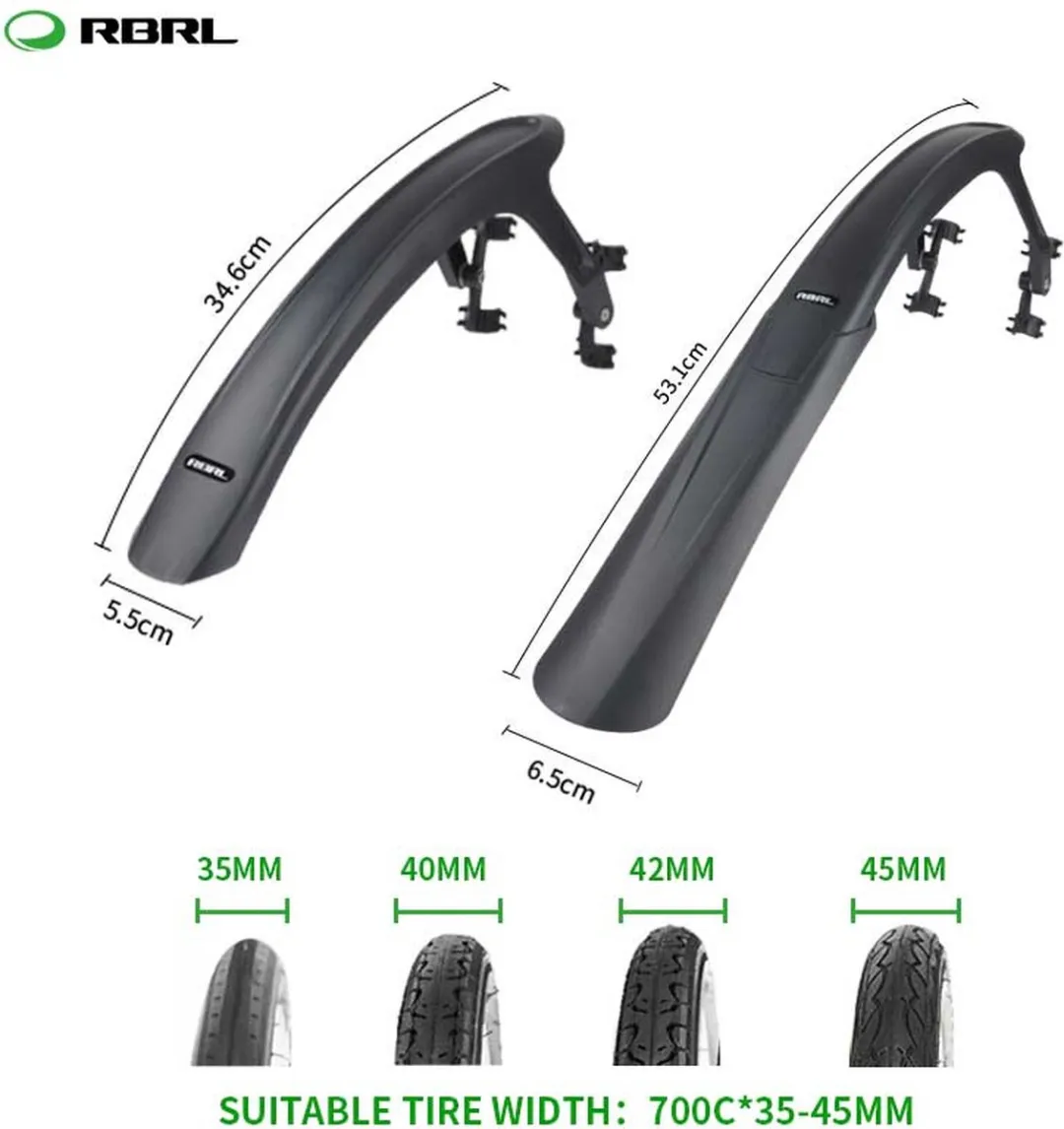 Fender Spatbordenset 24-28" - Voorvork 22-65mm Achtervork 18-50mm - Zwart/Grijs