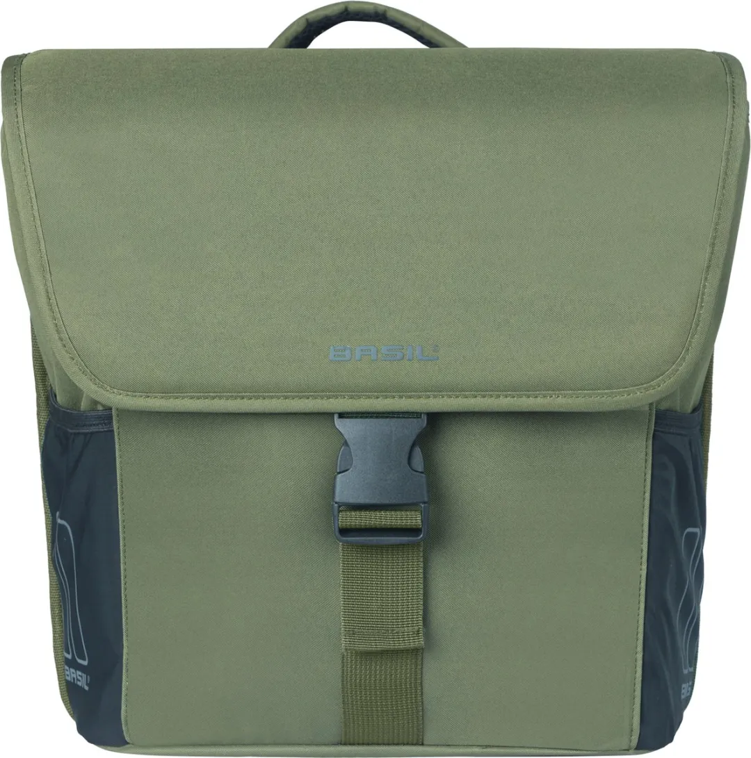 Basil GO Dubbele Fietstas 32L - Darkgreen - MIK Adapterplaat
