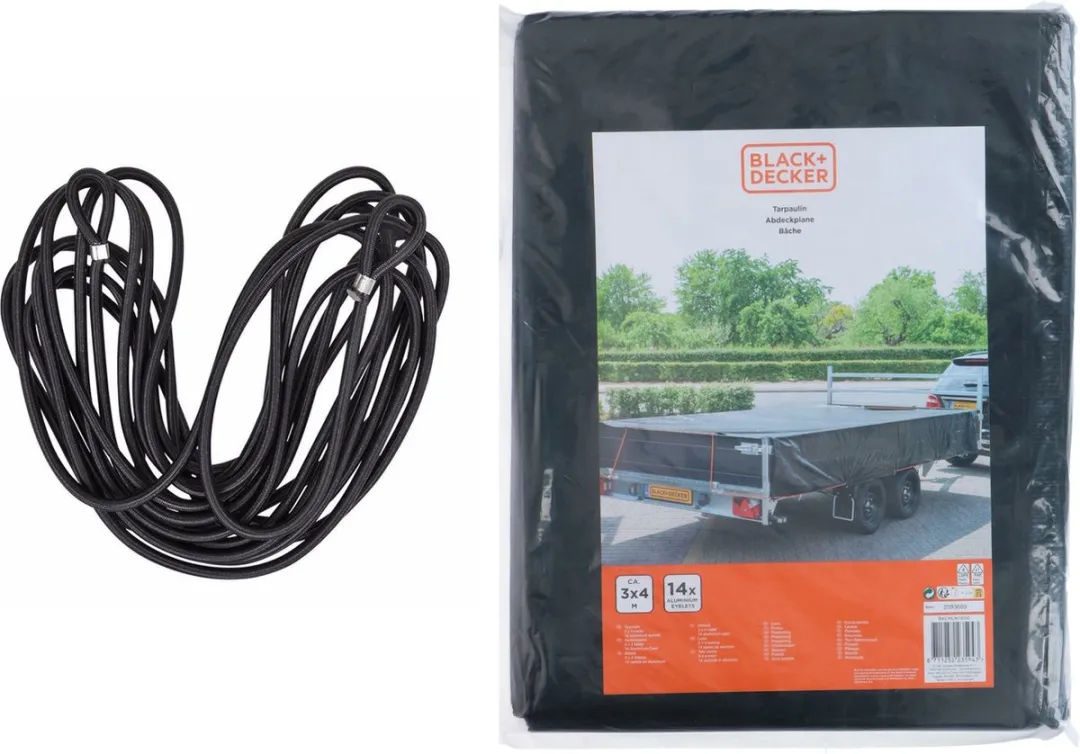 BLACK+DECKER Afdekzeil voor aanhangwagen 300x400cm