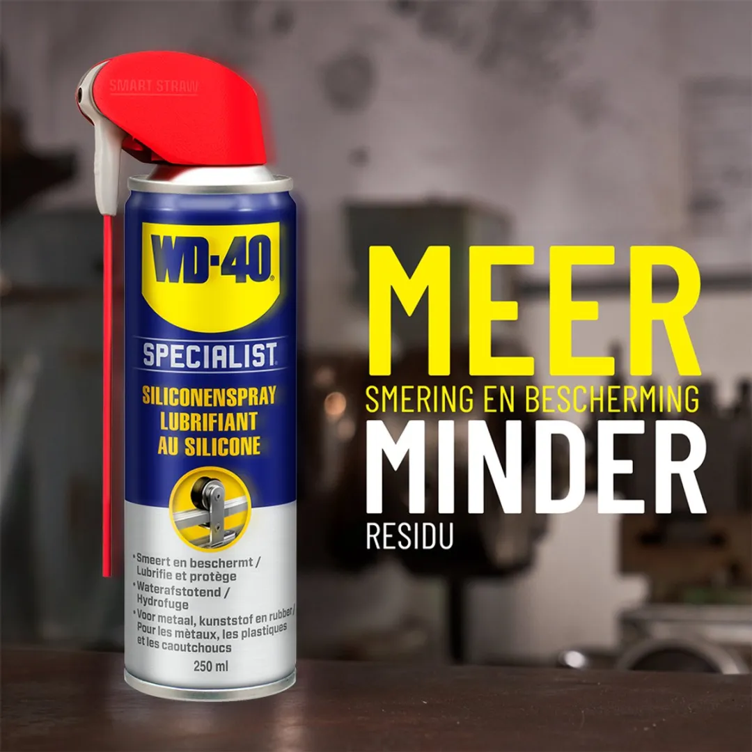 WD-40® Siliconenspray 250ml - Smeermiddel - Siliconenvet - Voor prestaties onder hoge druk