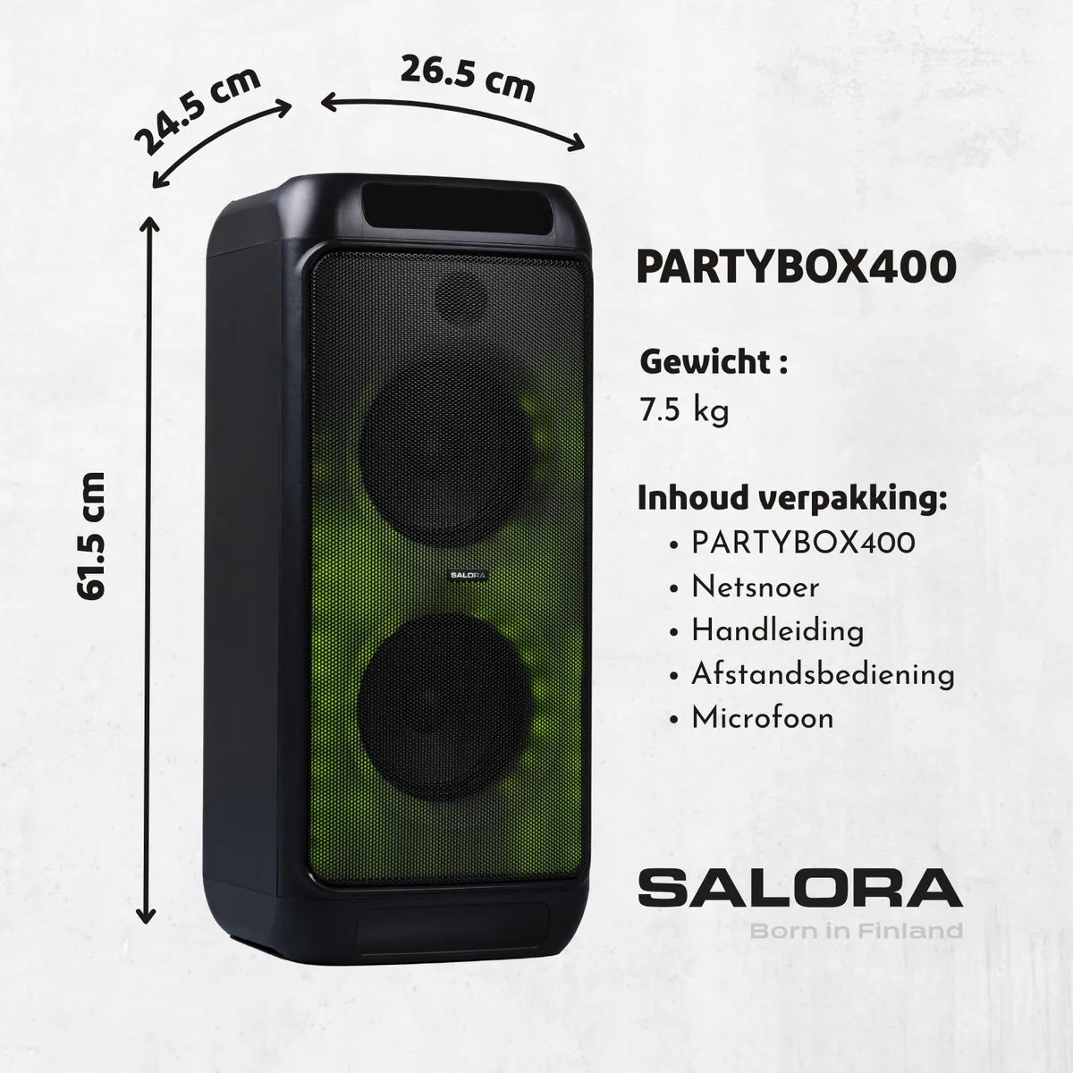 Salora PARTYBOX400 Partybox - 400W - Zwart