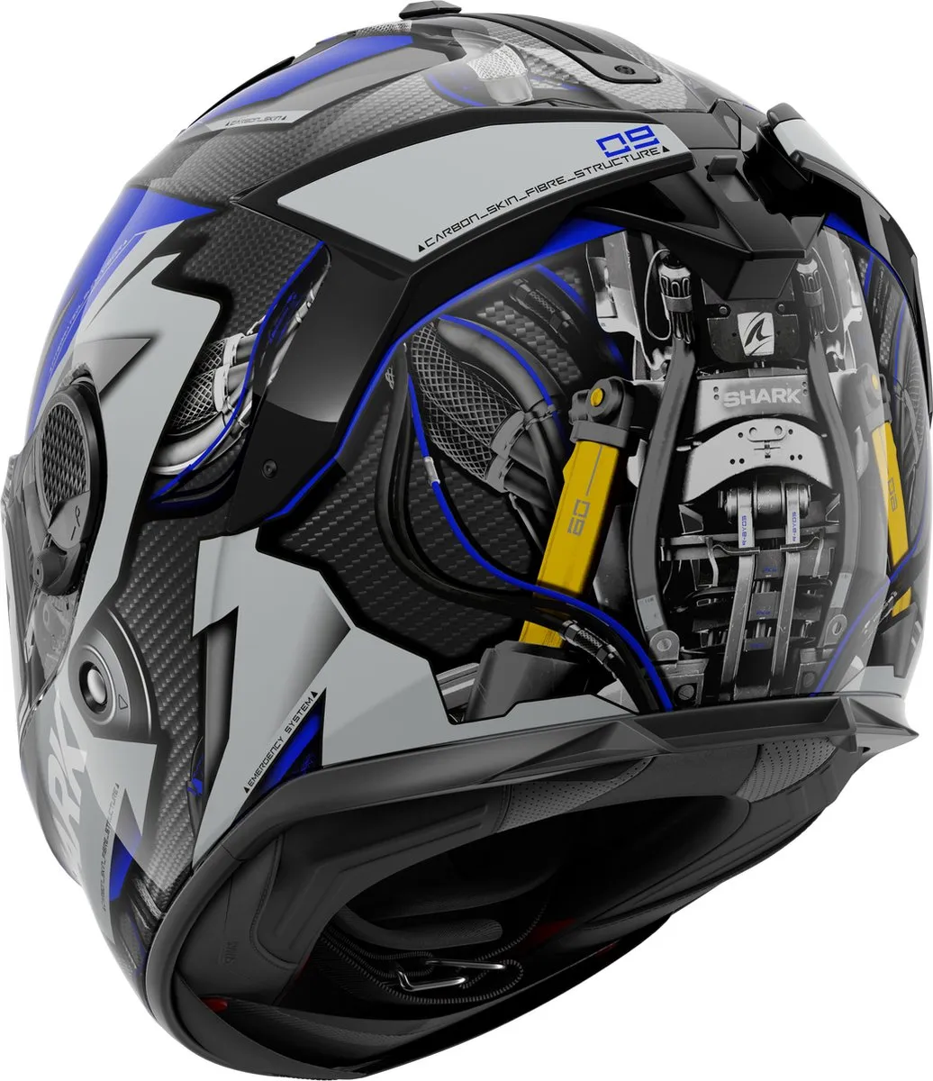 Shark Spartan GT Carbon Urikan Motorhelm - XS - Blauw