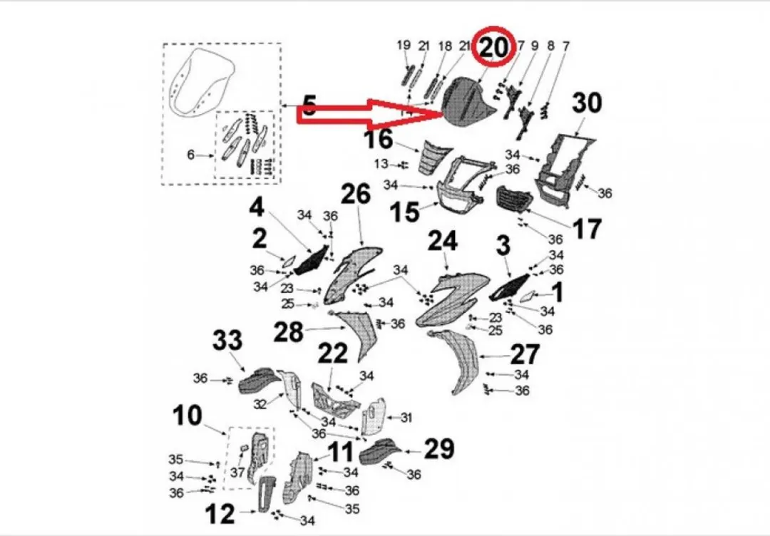 Peugeot 400 Metropolis Interieur Cache Kopsteun - 11781813M1