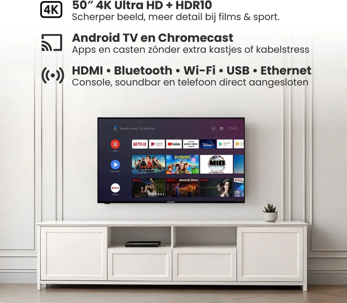 Salora SMART50TV 50 inch Smart TV 4K UHD - Zwart