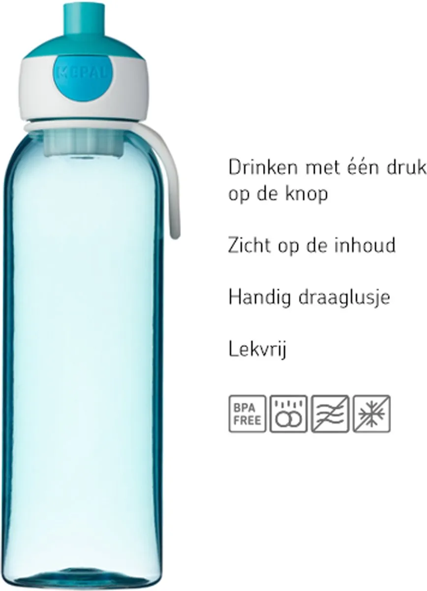 Mepal Campus Pop-up Waterfles 500ml - Cool Blue