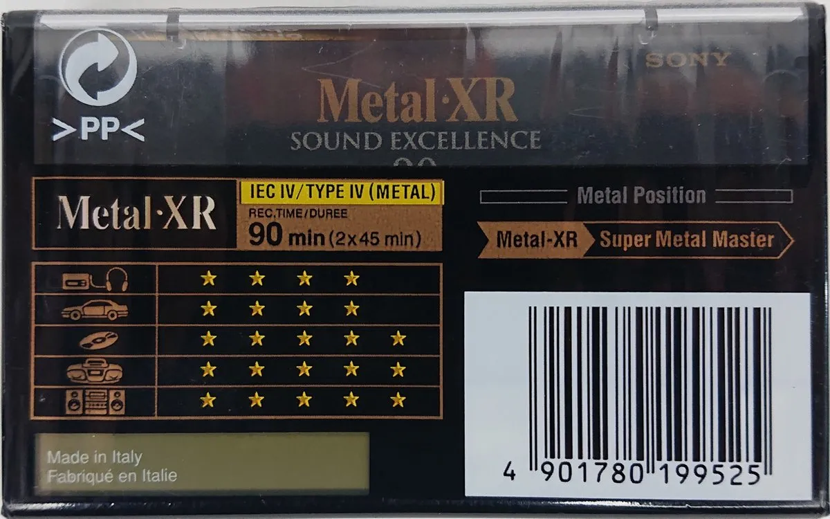 Sony Metal XR90 Type IV Cassettebandje - Zwart