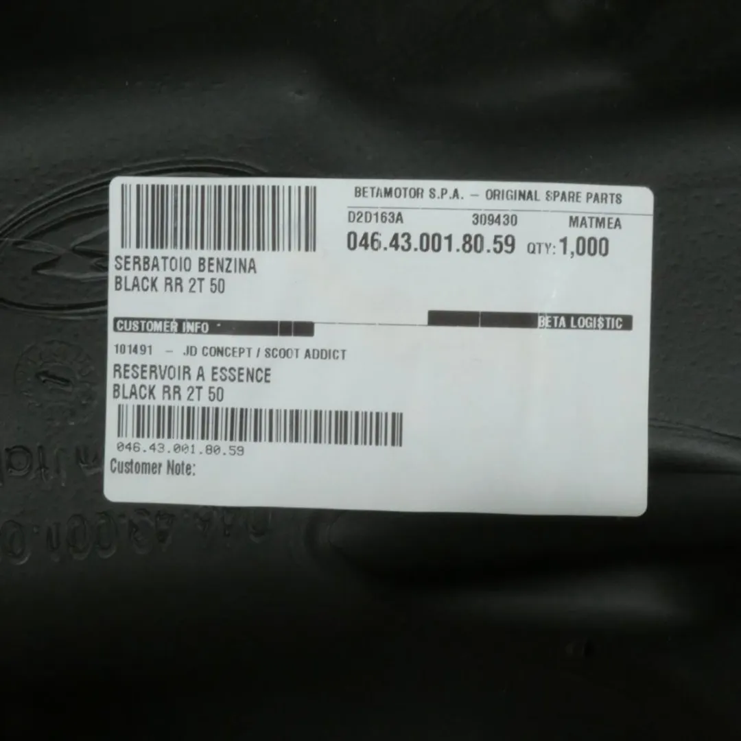 Beta 50 RR Enduro Reservoir Brandstof 2021-2024 046.43.001.80.59