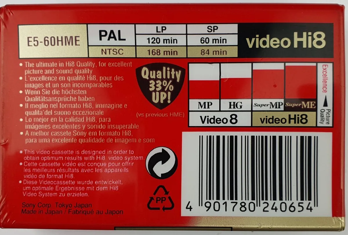 Sony Hi8 Cassette E-560HME2 - 60 Min