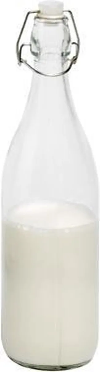 Cosy & Trendy Fles met witte stop 0,97L dia.8XH32cm glas