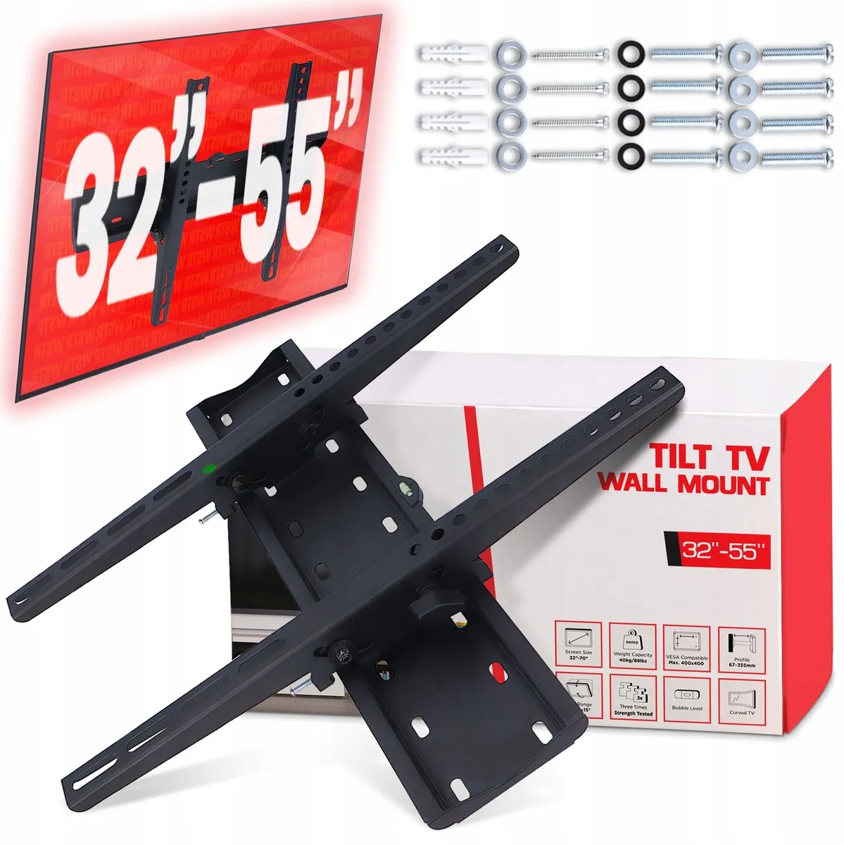 Verstelbare TV Muurbeugel voor Toshiba 32'' - Kantelbaar & Uitschuifbaar