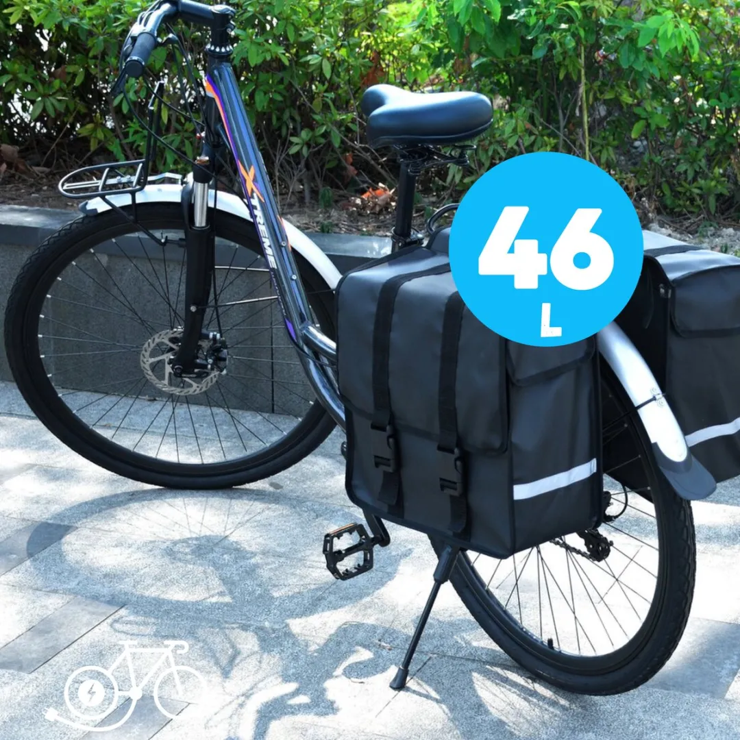 Lastpak Bisonyl Dubbele Fietstas 46L - Zwart
