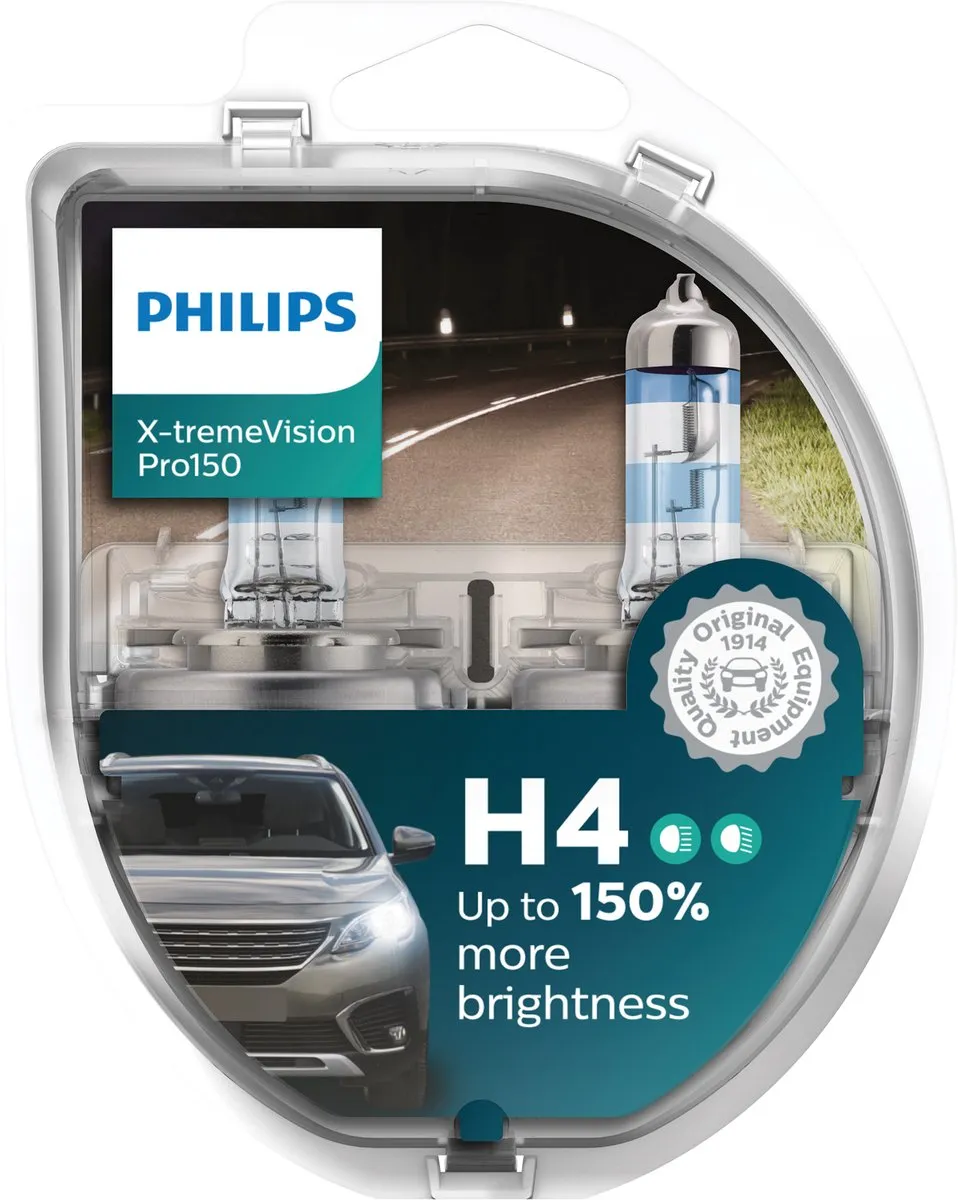 Philips H4 X-tremeVision Pro150 Autolamp - 2 Stuks