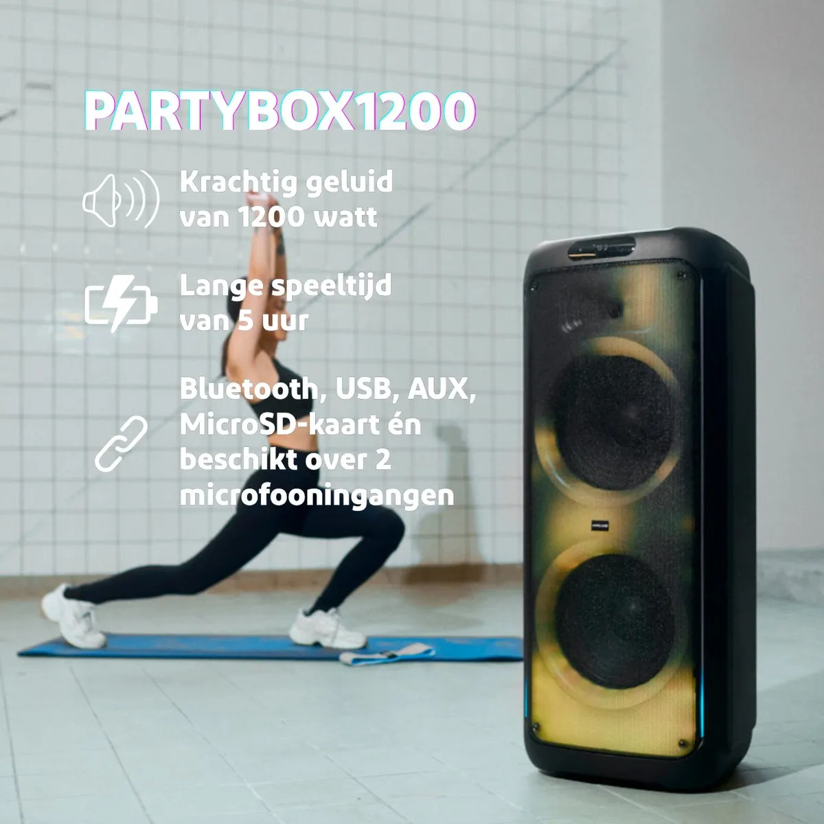 Salora PARTYBOX1200 Box - 1200W - Zwart
