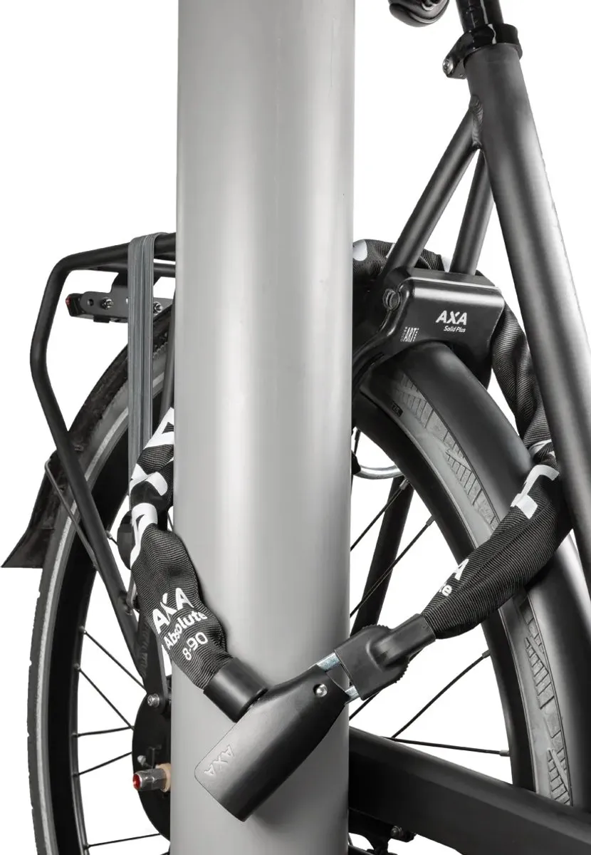 AXA Absolute 8 Kettingslot 90cm - 8mm Gehard Staal - Zwart
